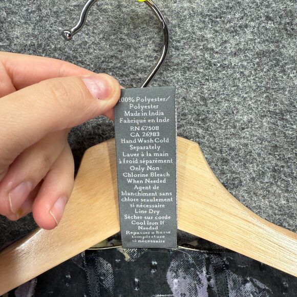 Vince Camuto Top Women One Size Black Floral Open Front Long Sleeve Sheer - Picture 4 of 7